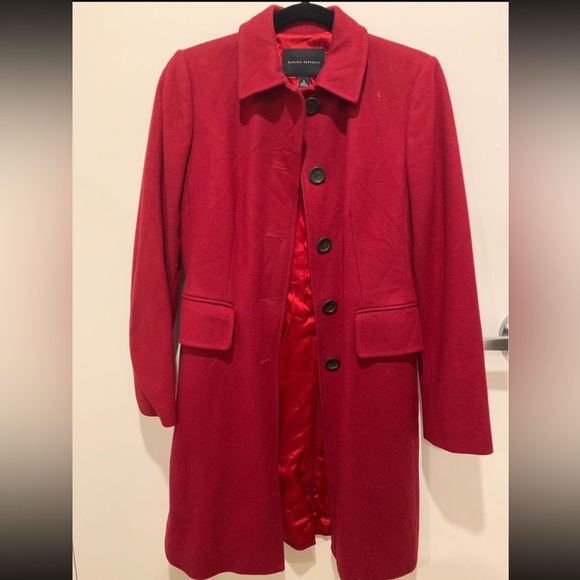 Red Banana Republic Wool Coat - Picture 2 of 3
